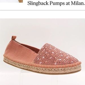 Yellow box Abilene new without box, Espadrille flats with rhinestones in front